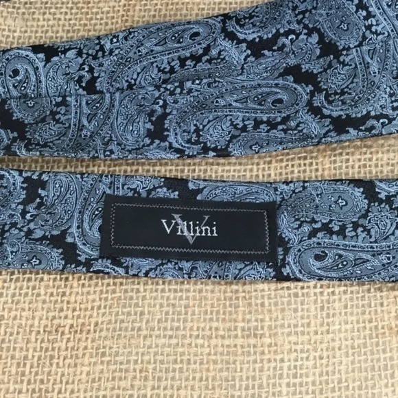 Villini Men’s Hand Made Pure Silk Tie - Picture 4 of 5